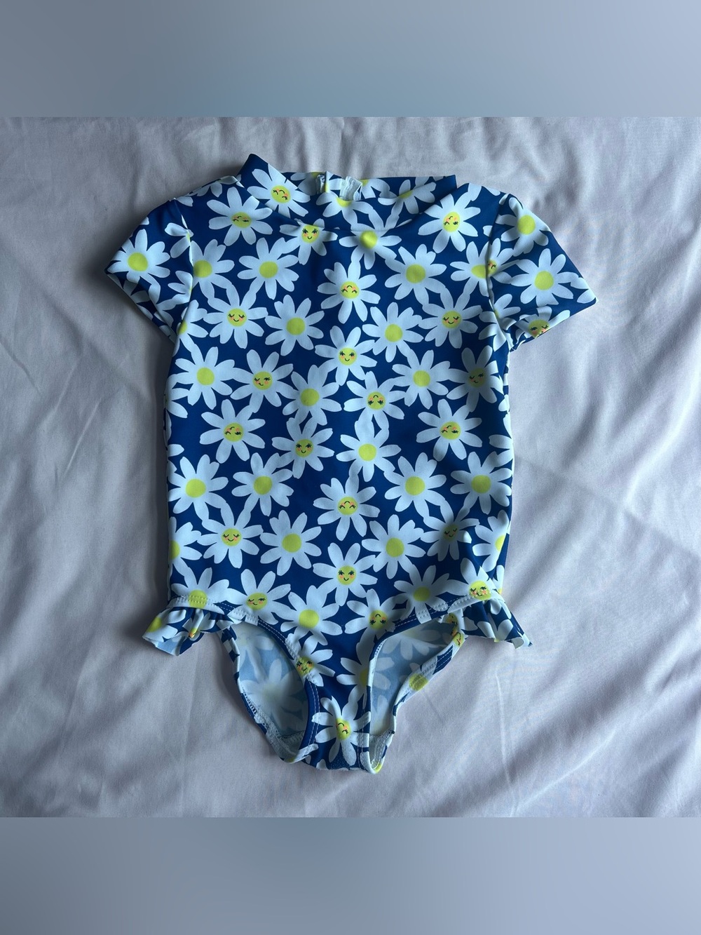 Carter’s Toddler Girl One-Piece Swimsuit – Blue Daisy Print – Size 3T